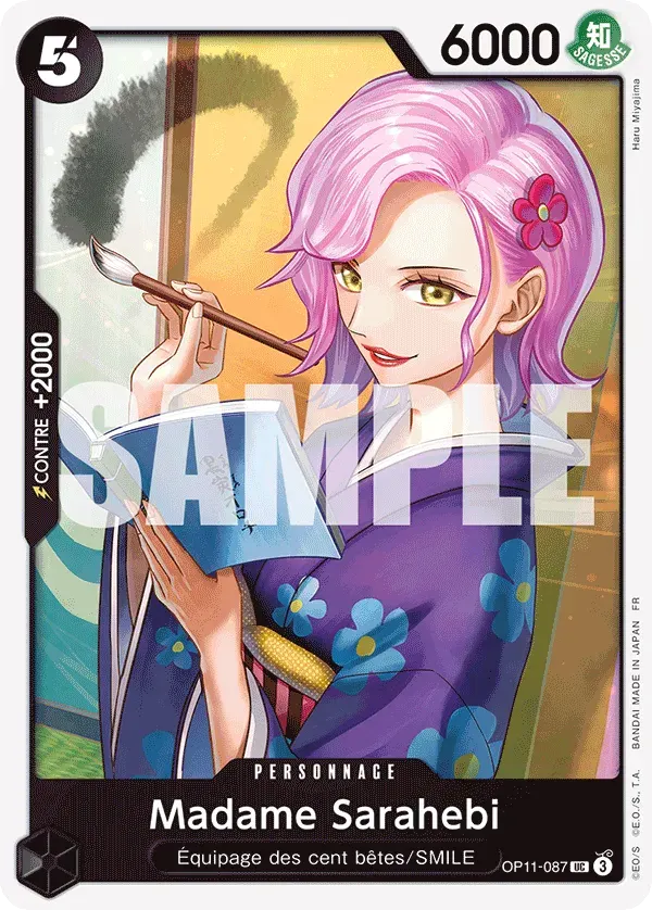 Madame Sarahebi — carte One Piece TCG OP11-087 (Des Poings Vifs Comme l’Éclair)