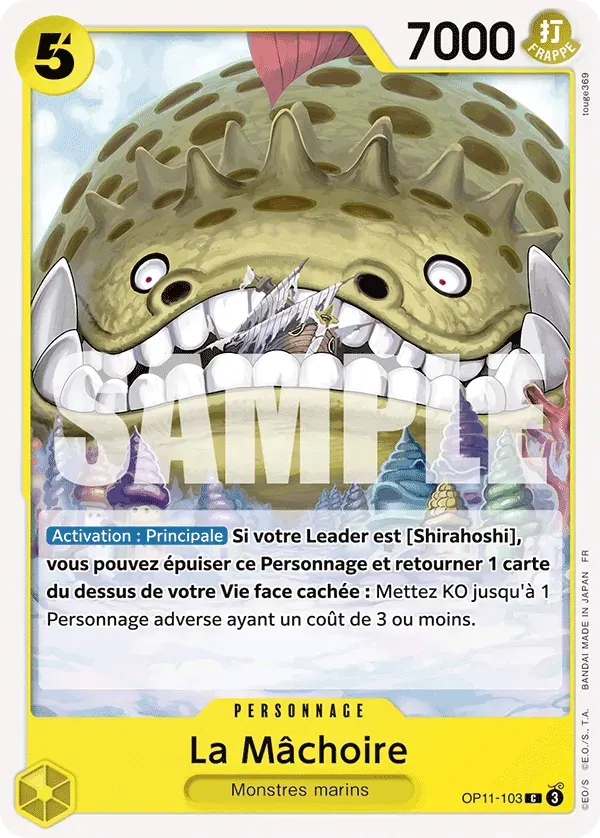 La Mâchoire — carte One Piece TCG OP11-103 (Des Poings Vifs Comme l’Éclair)