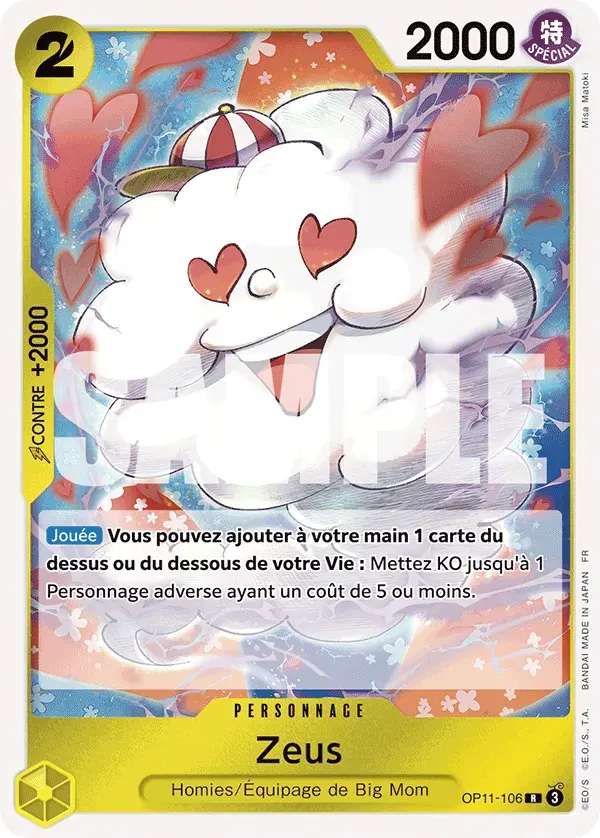 Zeus — carte One Piece TCG OP11-106 (Des Poings Vifs Comme l’Éclair)