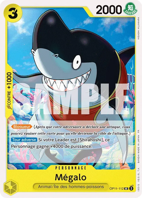 Mégalo — carte One Piece TCG OP11-112 (Des Poings Vifs Comme l’Éclair)