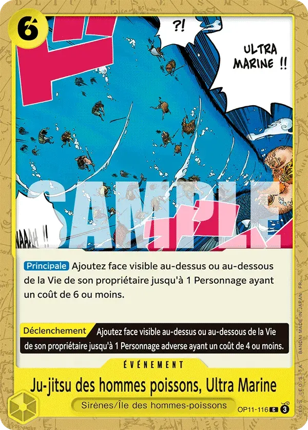 Ju-jitsu des hommes poissons, Ultra Marine — carte One Piece TCG OP11-116 (Des Poings Vifs Comme l’Éclair)