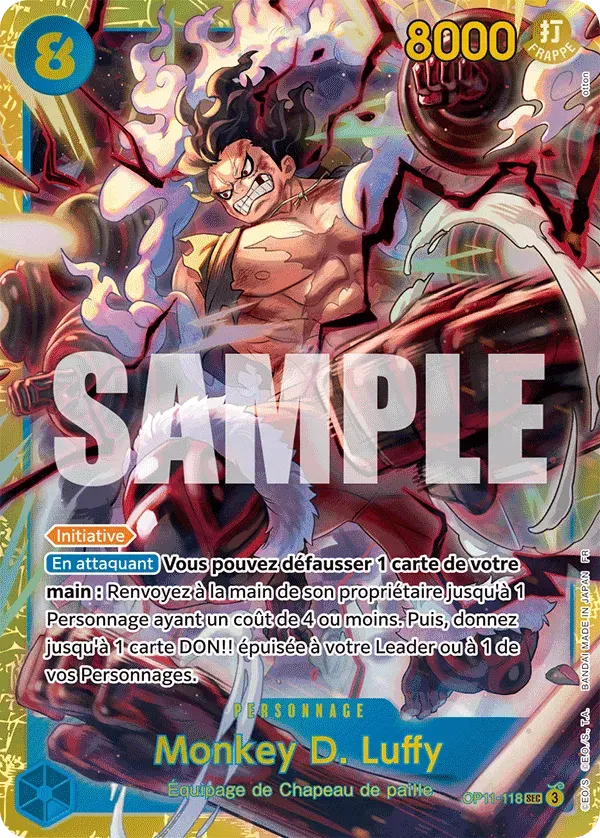 Monkey D. Luffy — carte One Piece TCG OP11-118 (Des Poings Vifs Comme l’Éclair)