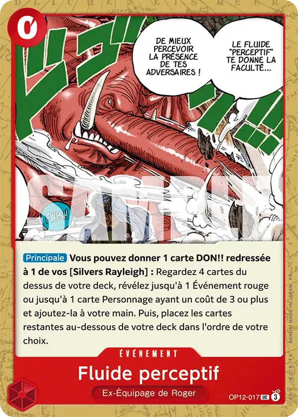 Fluide perceptif — carte One Piece TCG OP12-017 (L'Héritage du Maître)