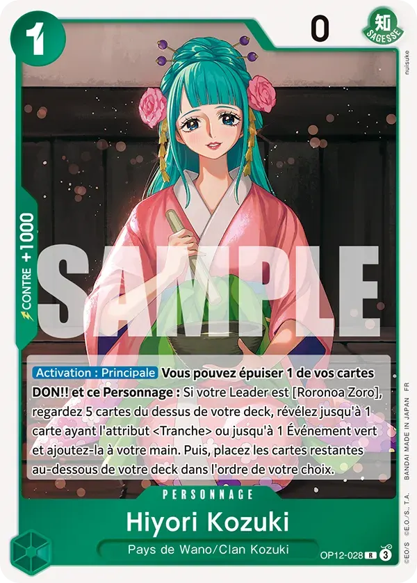 Hiyori Kozuki — carte One Piece TCG OP12-028 (L'Héritage du Maître)