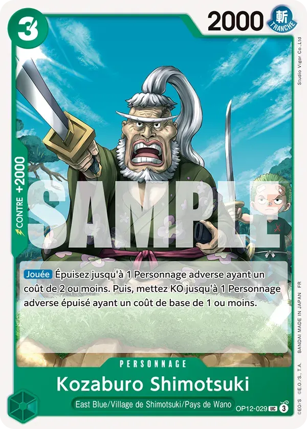 Kozaburo Shimotsuki — carte One Piece TCG OP12-029 (L'Héritage du Maître)