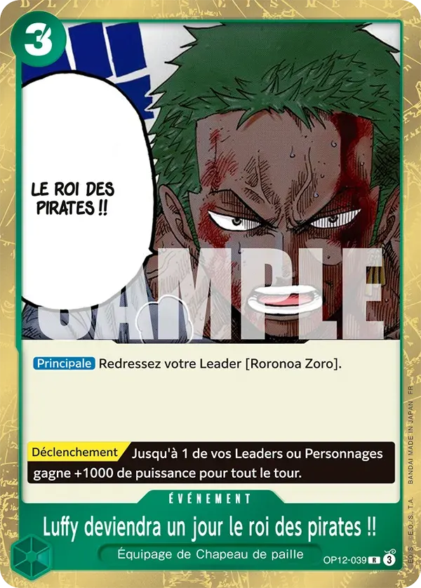 Luffy deviendra un jour le roi des pirates !! — carte One Piece TCG OP12-039 (L'Héritage du Maître)