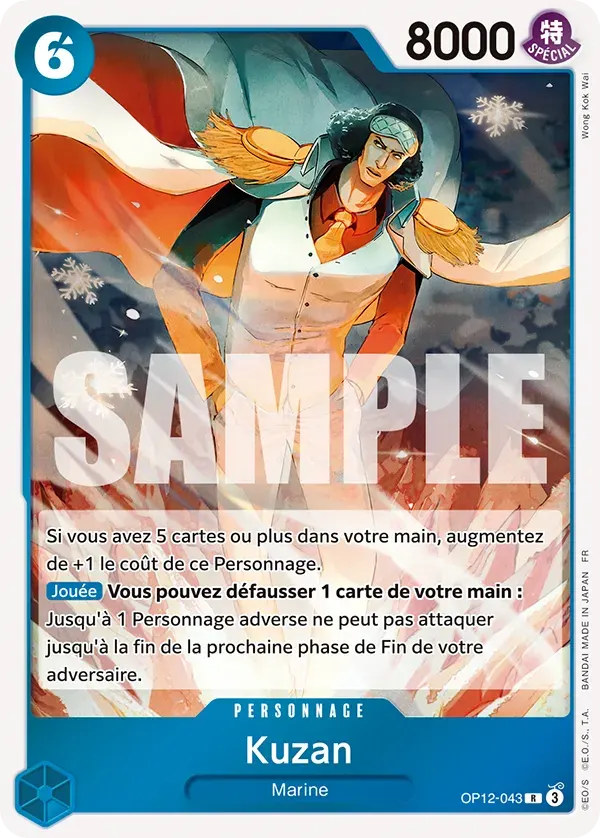 Kuzan — carte One Piece TCG OP12-043 (L'Héritage du Maître)
