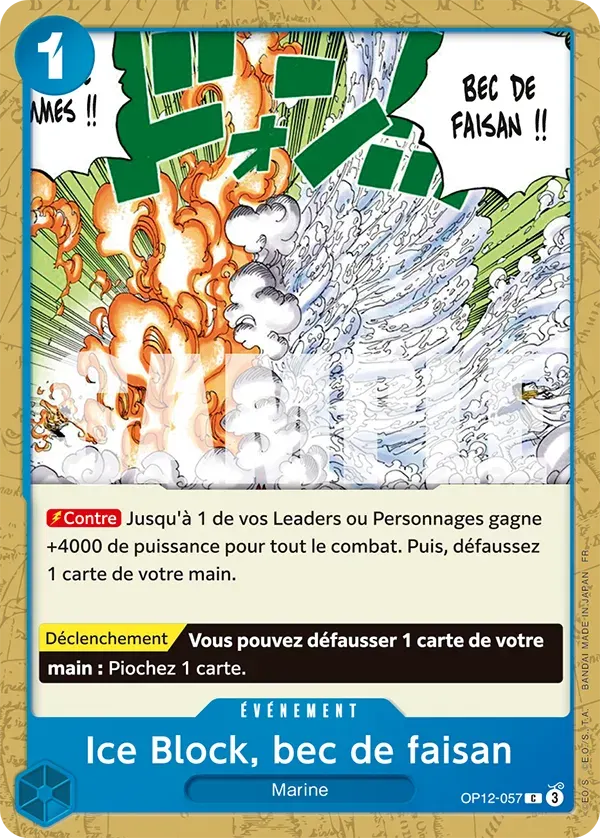 Ice Block, bec de faisan — carte One Piece TCG OP12-057 (L'Héritage du Maître)