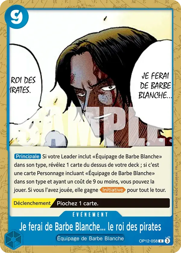 Je ferai de Barbe Blanche... le roi des pirates — carte One Piece TCG OP12-058 (L'Héritage du Maître)