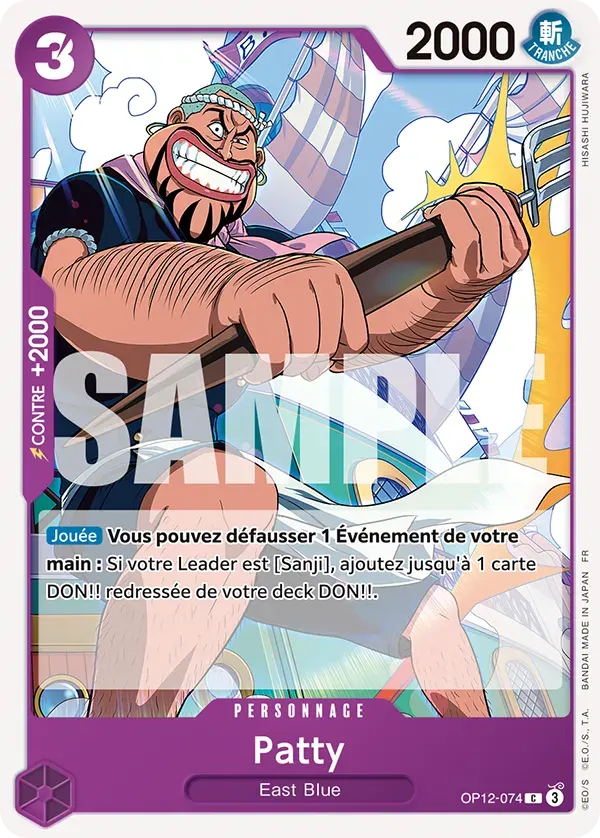 Patty — carte One Piece TCG OP12-074 (L'Héritage du Maître)