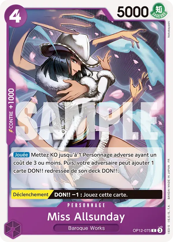 Miss Allsunday — carte One Piece TCG OP12-075 (L'Héritage du Maître)