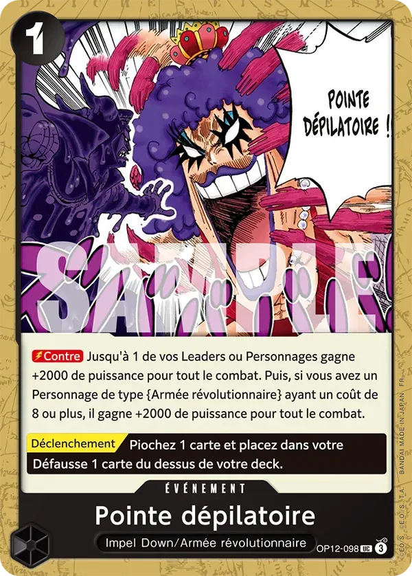 Pointe dépilatoire — carte One Piece TCG OP12-098 (L'Héritage du Maître)
