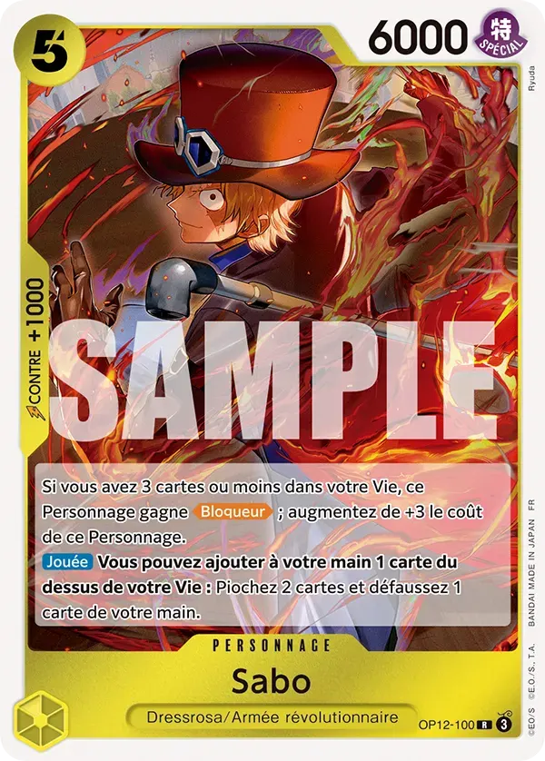 Sabo — carte One Piece TCG OP12-100 (L'Héritage du Maître)
