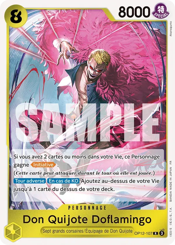 Don Quijote Doflamingo — carte One Piece TCG OP12-107 (L'Héritage du Maître)