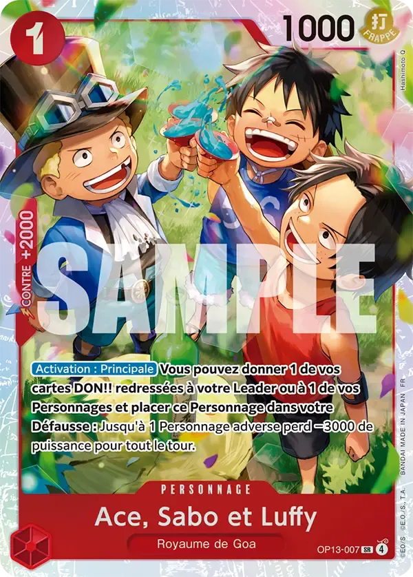 Ace, Sabo et Luffy — carte One Piece TCG OP13-007 (Successeurs)