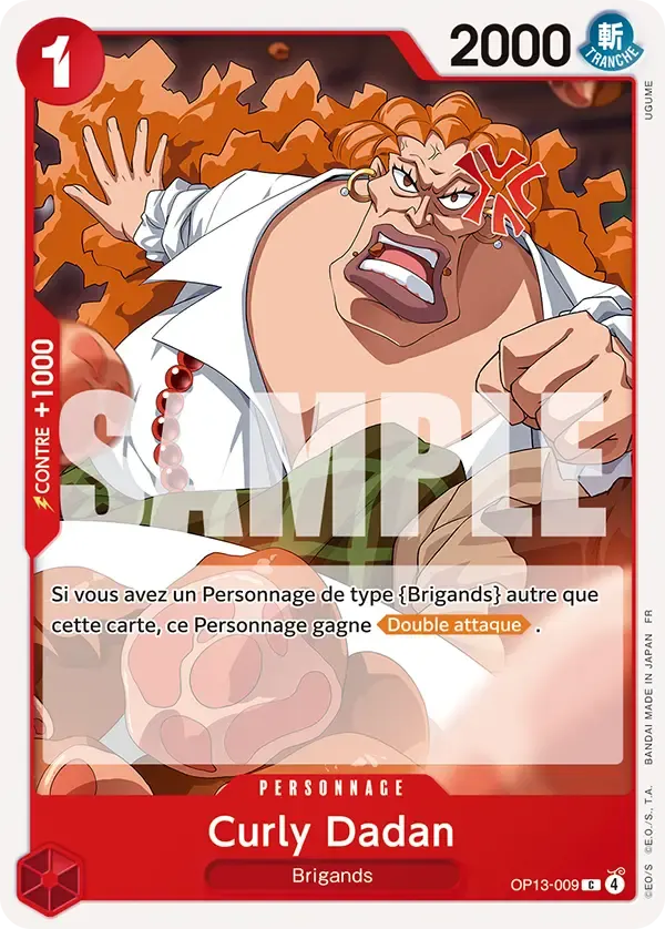 Curly Dadan — carte One Piece TCG OP13-009 (Successeurs)