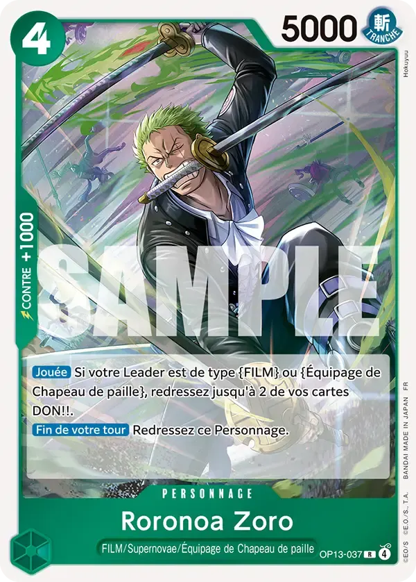 Roronoa Zoro — carte One Piece TCG OP13-037 (Successeurs)