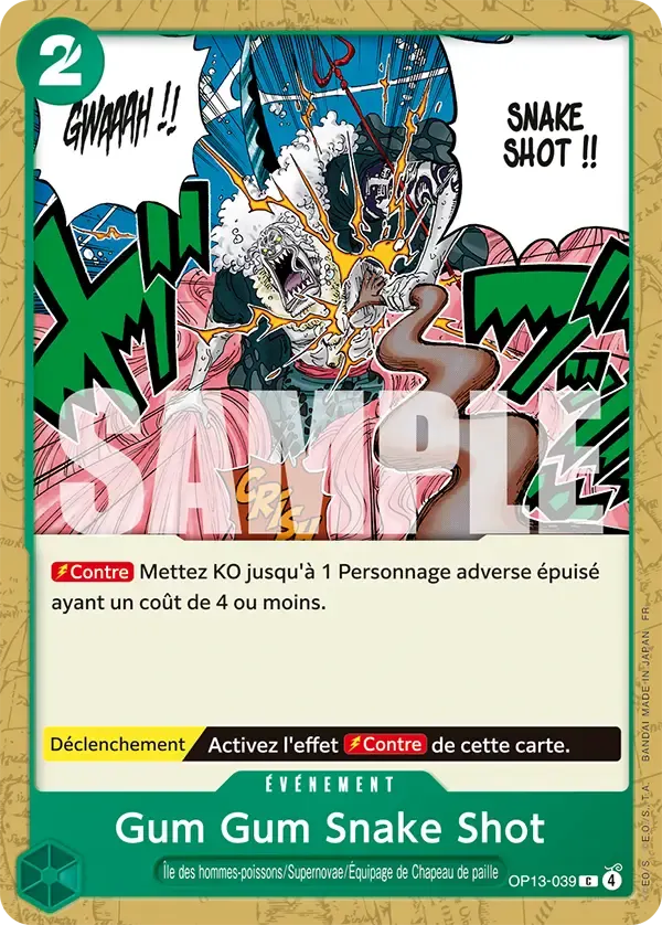 Gum Gum Snake Shot — carte One Piece TCG OP13-039 (Successeurs)