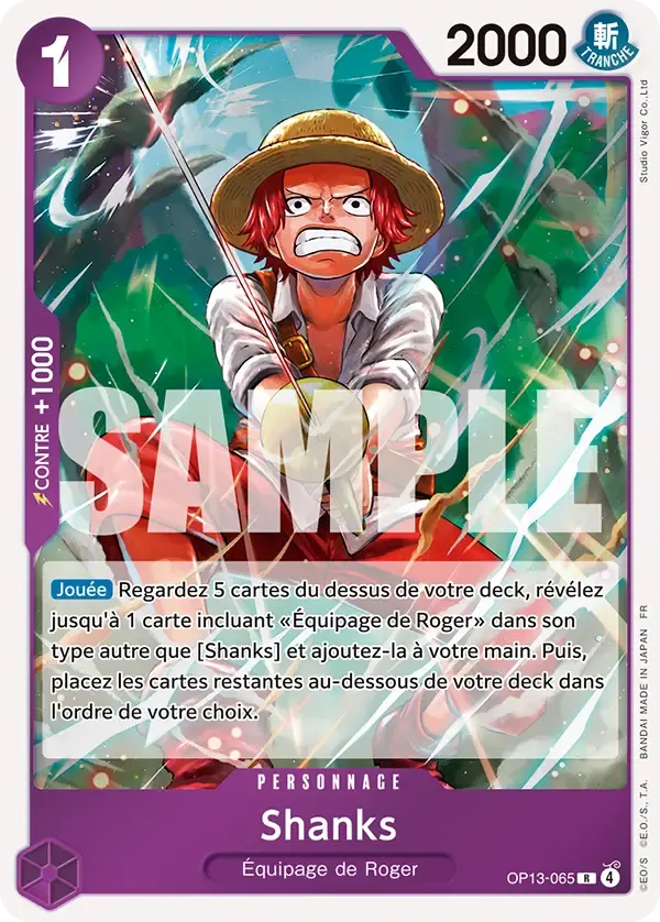Shanks — carte One Piece TCG OP13-065 (Successeurs)