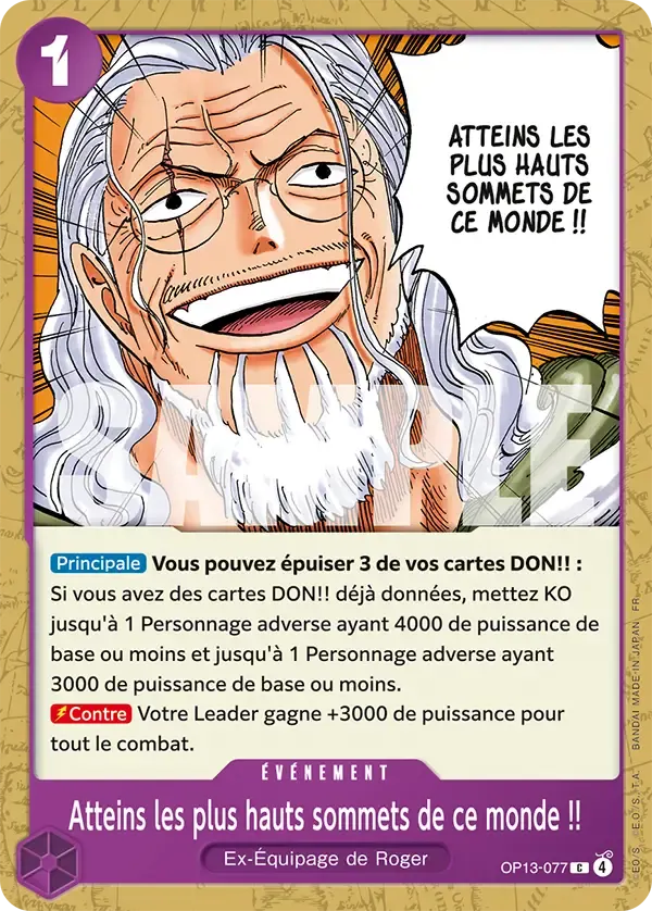 Atteins les plus hauts sommets de ce monde !! — carte One Piece TCG OP13-077 (Successeurs)
