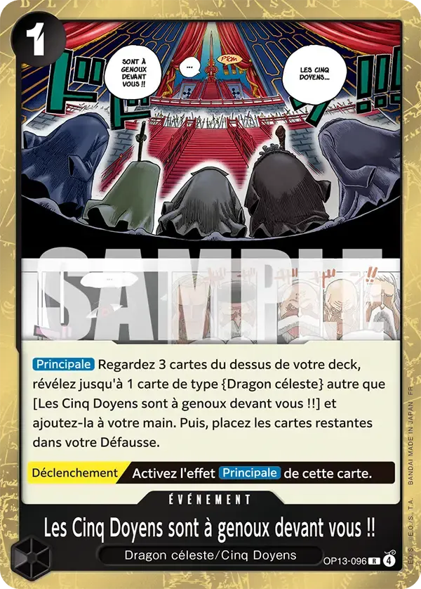 Les Cinq Doyens sont à genoux devant vous !! — carte One Piece TCG OP13-096 (Successeurs)