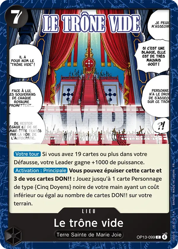 Le trône vide — carte One Piece TCG OP13-099 (Successeurs)