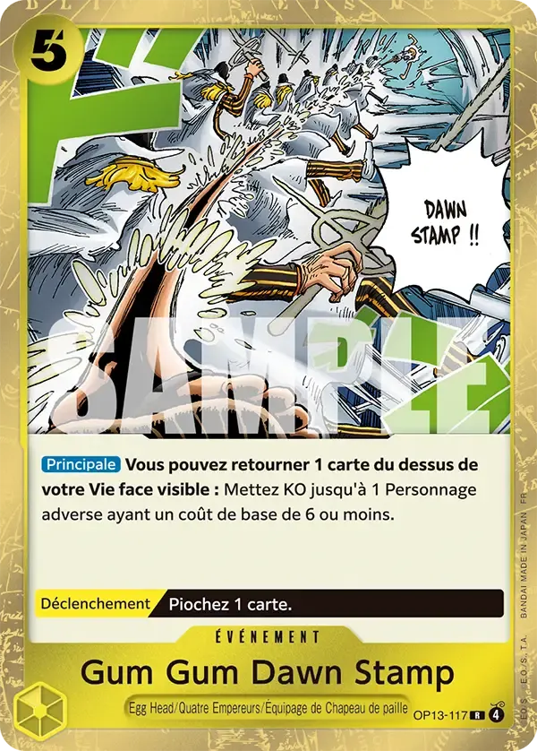 Gum Gum Dawn Stamp — carte One Piece TCG OP13-117 (Successeurs)
