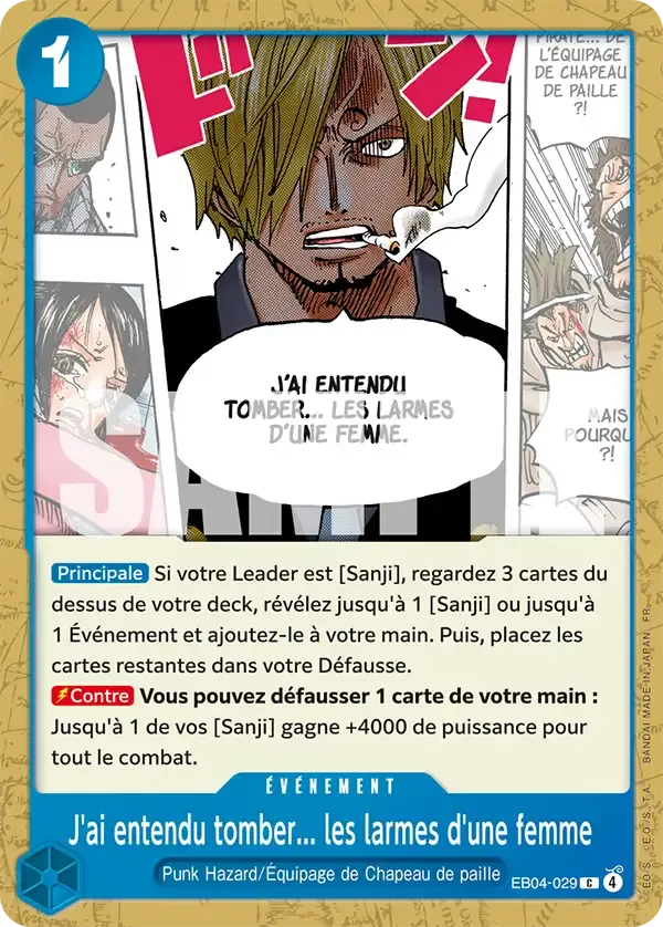 J'ai entendu tomber... les larmes d'une femme — carte One Piece TCG EB04-029 (Les Sept de La Mer d'Azur)