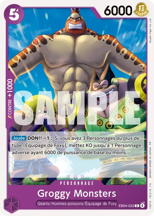 Groggy Monsters — carte One Piece TCG EB04-033 (Les Sept de La Mer d'Azur)