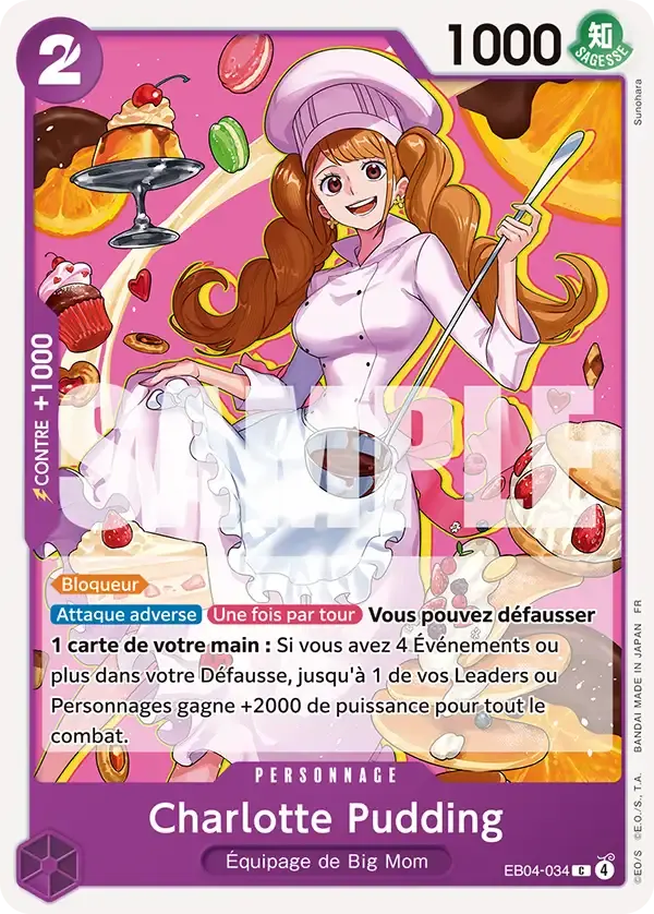 Charlotte Pudding — carte One Piece TCG EB04-034 (Les Sept de La Mer d'Azur)