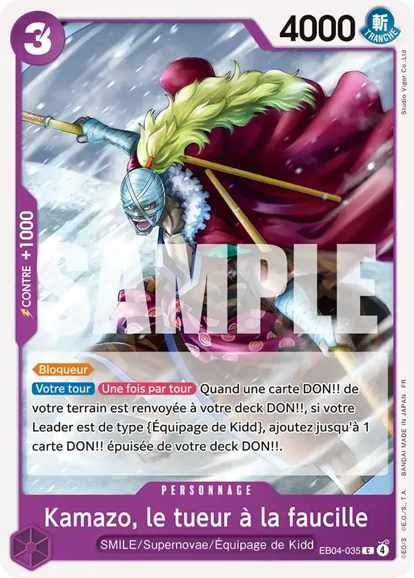 Kamazo, le tueur à la faucille — carte One Piece TCG EB04-035 (Les Sept de La Mer d'Azur)