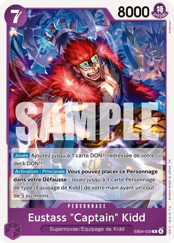 Eustass "Captain" Kidd — carte One Piece TCG EB04-039 (Les Sept de La Mer d'Azur)