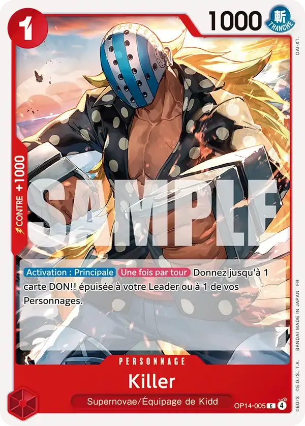 Killer — carte One Piece TCG OP14-005 (Les Sept de La Mer d'Azur)
