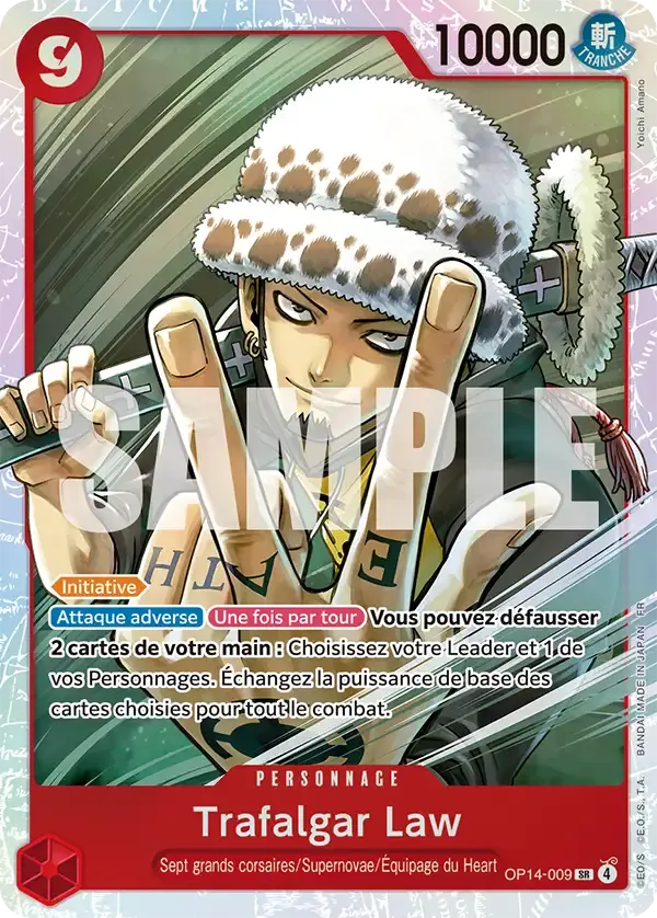 Trafalgar Law — carte One Piece TCG OP14-009 (Les Sept de La Mer d'Azur)