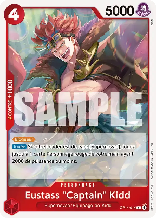Eustass "Captain" Kidd — carte One Piece TCG OP14-014 (Les Sept de La Mer d'Azur)