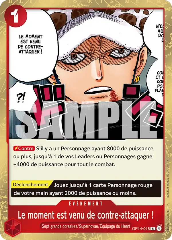 Le moment est venu de contre-attaquer ! — carte One Piece TCG OP14-018 (Les Sept de La Mer d'Azur)