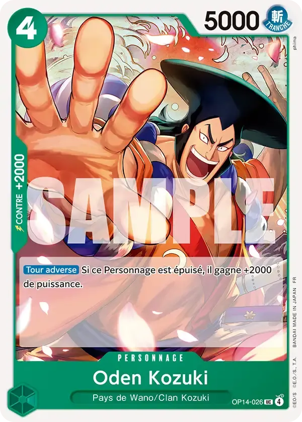 Oden Kozuki — carte One Piece TCG OP14-026 (Les Sept de La Mer d'Azur)
