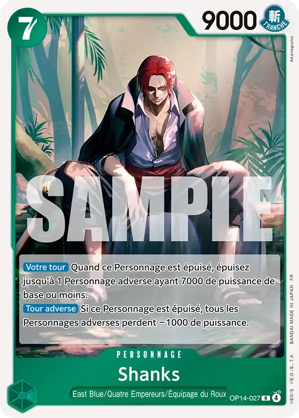 Shanks — carte One Piece TCG OP14-027 (Les Sept de La Mer d'Azur)