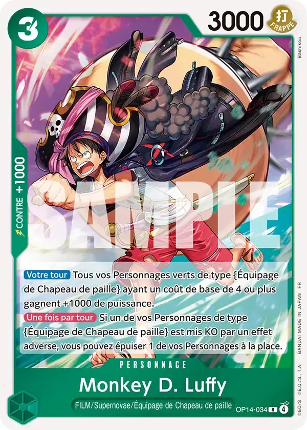 Monkey D. Luffy — carte One Piece TCG OP14-034 (Les Sept de La Mer d'Azur)