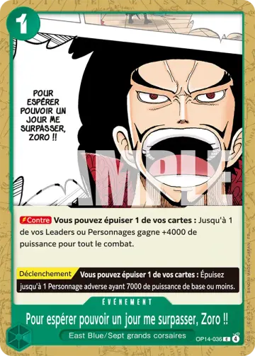 Pour espérer pouvoir un jour me surpasser, Zoro !!