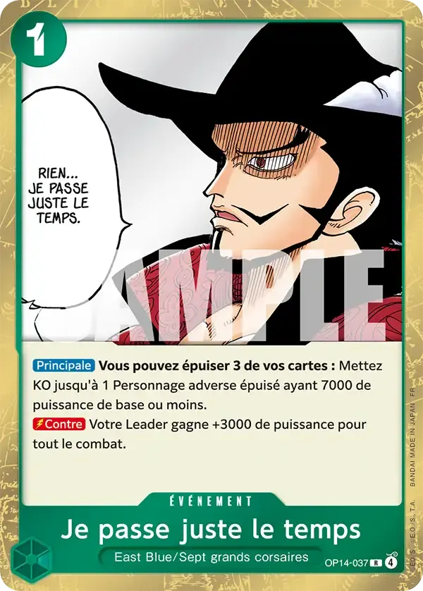 Je passe juste le temps — carte One Piece TCG OP14-037 (Les Sept de La Mer d'Azur)