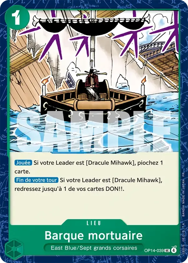 Barque mortuaire — carte One Piece TCG OP14-039 (Les Sept de La Mer d'Azur)