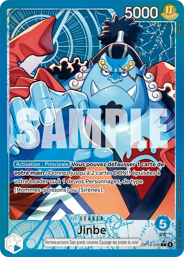Jinbe — carte One Piece TCG OP14-040 (Les Sept de La Mer d'Azur)