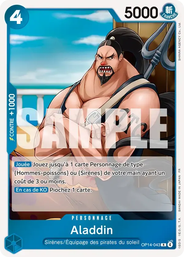 Aladdin — carte One Piece TCG OP14-043 (Les Sept de La Mer d'Azur)
