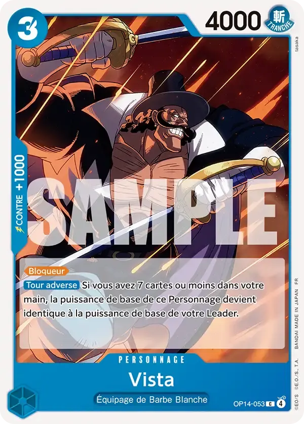 Vista — carte One Piece TCG OP14-053 (Les Sept de La Mer d'Azur)