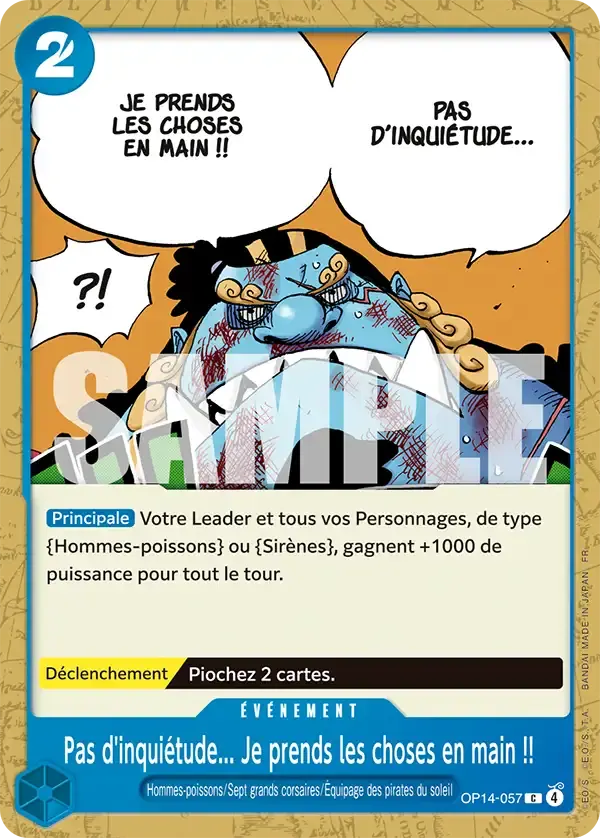 Pas d'inquiétude... Je prends les choses en main !! — carte One Piece TCG OP14-057 (Les Sept de La Mer d'Azur)