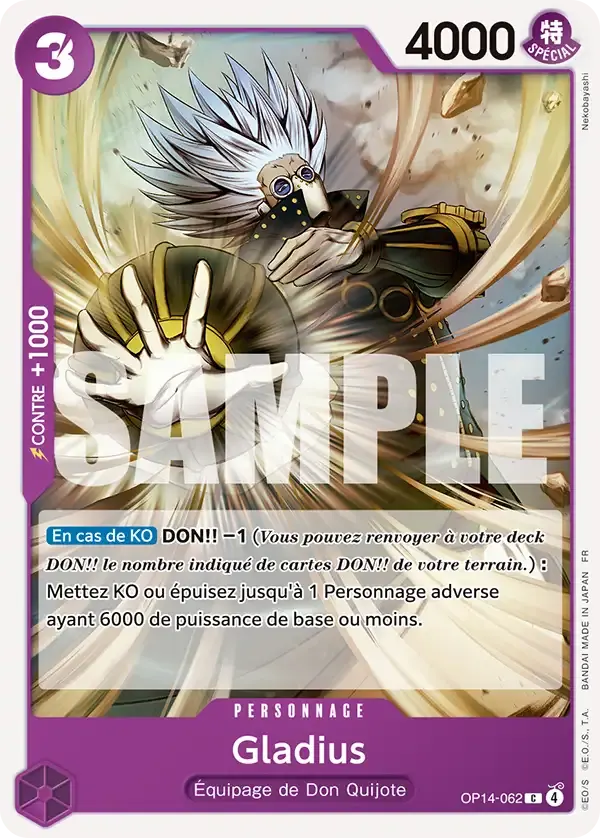 Gladius — carte One Piece TCG OP14-062 (Les Sept de La Mer d'Azur)