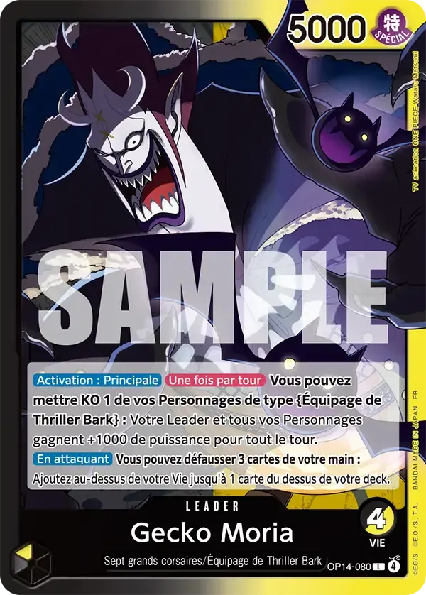 Gecko Moria — carte One Piece TCG OP14-080 (Les Sept de La Mer d'Azur)
