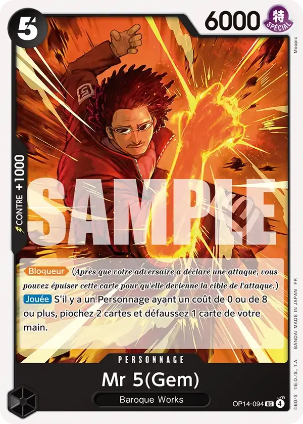 Mr 5(Gem) — carte One Piece TCG OP14-094 (Les Sept de La Mer d'Azur)