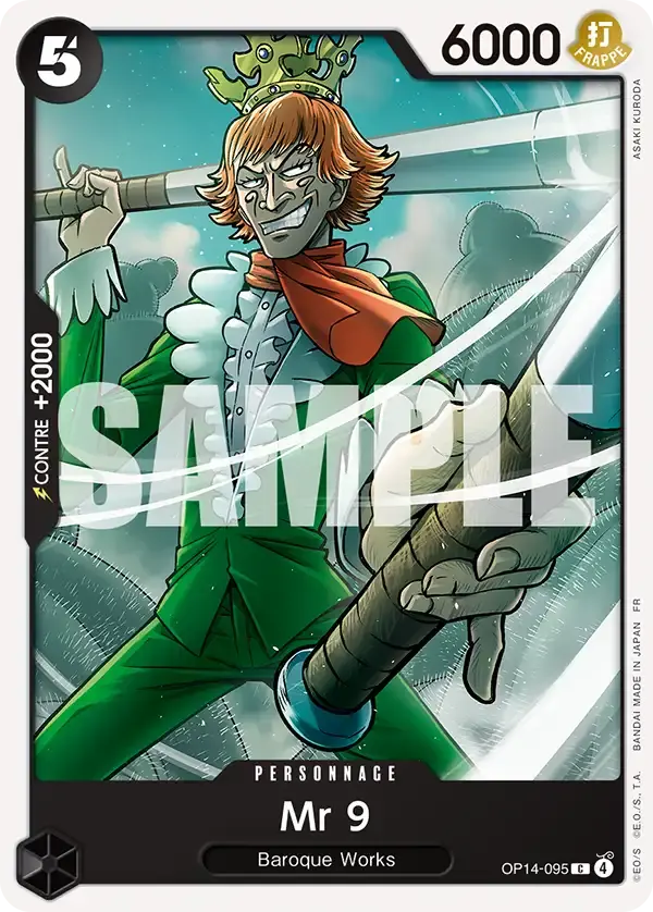 Mr 9 — carte One Piece TCG OP14-095 (Les Sept de La Mer d'Azur)